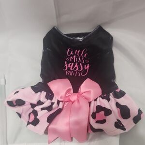Black and Pink Little Miss Sassy Pants Dress Xsmall